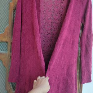 Maroon Lace Shrug