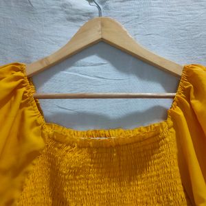 Yellow Mustard Crop Top (Stretchable)