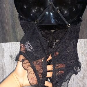 Black Lacy Intimate Wear Bodysuit