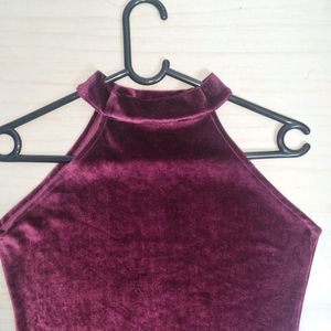 Velvet Purple Maroon Dress