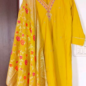 Mustard Coloured Kurta Set