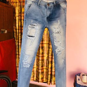 Faded Denim Jeans For Men                        S