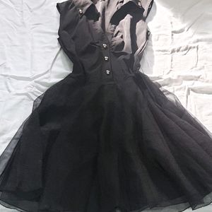 Elegant Black Sleeveless Fit and Flare Dress