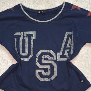 Navy Blue Westside Crop Top