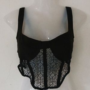 SHEIN BLACK BUSTIER TOP