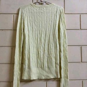 Butter Yellow Cable Knit Light Sweater