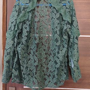 Green Colored Laced Shirt