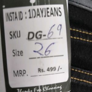 DG-69 Size-26 Straight Women Denim Jeans