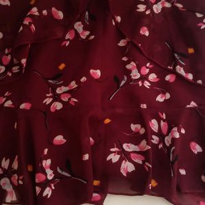 La-zoire Floral Print Ruffled Mini Skirt