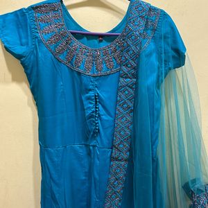 Teal Colour Festive Ware Kurta Set Size L