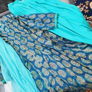 Anarkali Frock Plazo Duppata