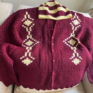 Set Of Crochet Handmade Sweater And Cap