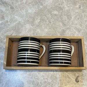 2 Big Mugs Without Tray.