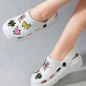 Latest Trendy Diamond White Crocs For Women