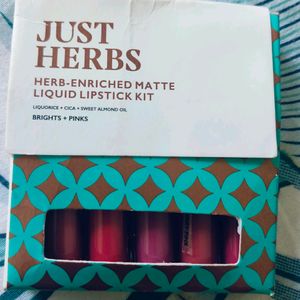 Set Of 5 Liquid Lipstick From Just Herbs.