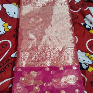 Net Banarasi Pattu Heavy Work Saree Blouse Bangles