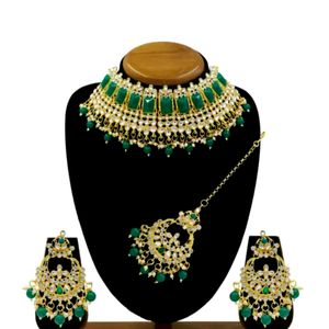 Necklace, Earing, Mangtika Jewelry Set