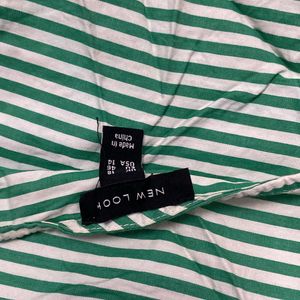 Green Striped A-line Dress