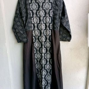 LIBAS BLACK PRINTED COTTON KURTA