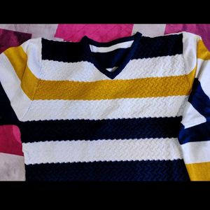 Blue And Yellow Stripes Sweater