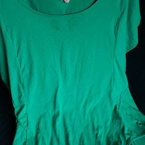 Sea Green Feather Sleeve Top XL