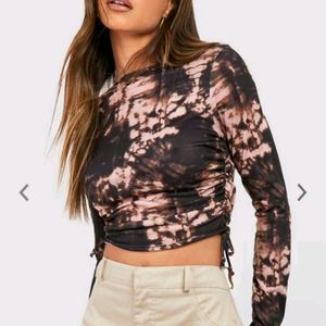 Tie and dye ruched Crop Top