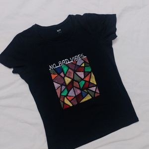 Black Printed Tshirt