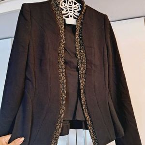 Black Korean Blazer With Beautiful Border