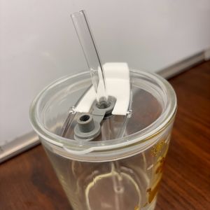 tumbler with lid and Glass straw