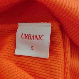 Urbanic Neon Orange Backless Cutout Body Corn Dres