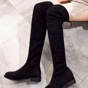 Women Black Thigh Length Boots