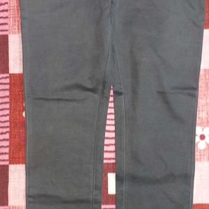 Black Mens Denim Style Cotton Pant Trouser