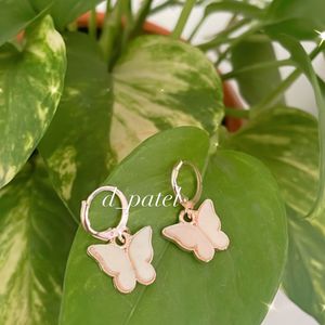 White Butterfly Earrings.