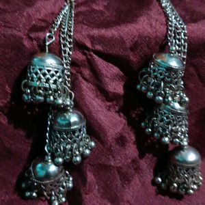 Long Oxidised Jhumka For Girls