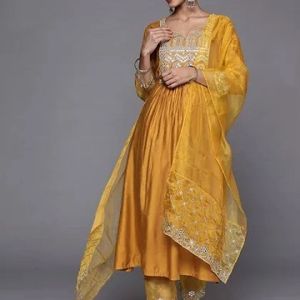 Mustard Yellow Festive Anarkali