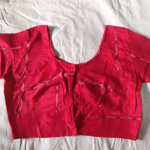 Red Blouses Threads Work Cotton Women Blouse Used