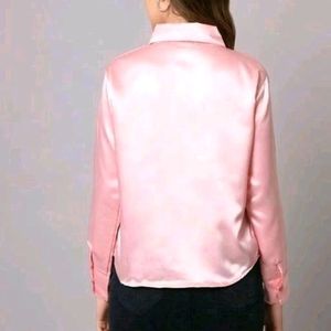 Price Drop🌟Graceful Satin Women Shirts Pink.!!