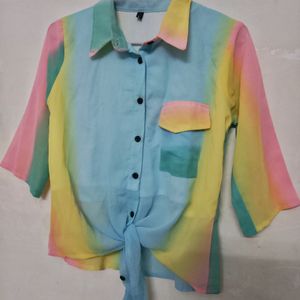 Tie-up pastel shirt .