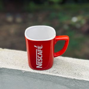 Tea Cup Printed Glass Red Mug Nescafe Coffee Kit