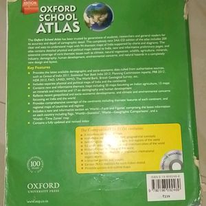 OXFORD SCHOOL ATLAS 34 GEOGRAPHY WORLD MAP STUDENT
