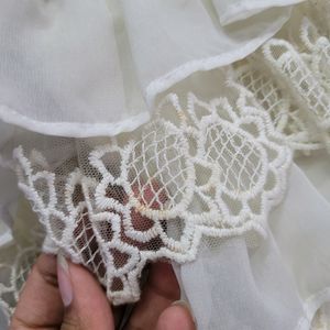 White Embroidery and Lace Jacket