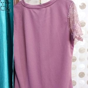 Cute Top With Net Sleeves