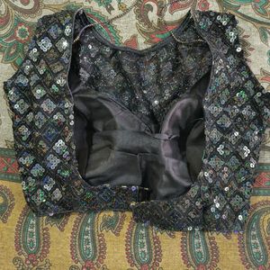 Padded Stitched Sequin Blouse On Sale