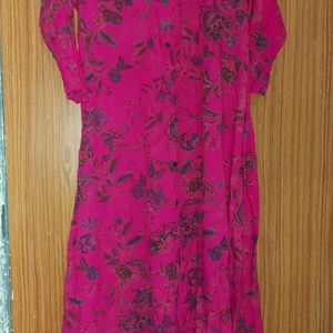 Hot pink kurti pant set