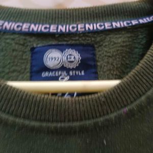 Dark Olive Colour Sweatshirt  For Men