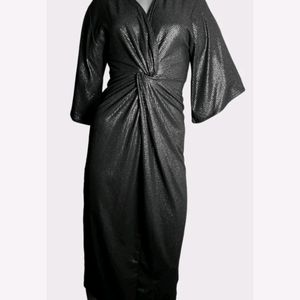 Zara Trafaluc Metallic Black Dress