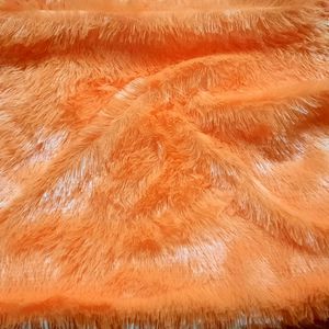 Soft Faux Fur Orange Stole For Women Standard Size