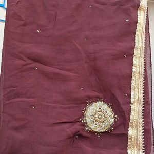 Saree With Stiched Blouse