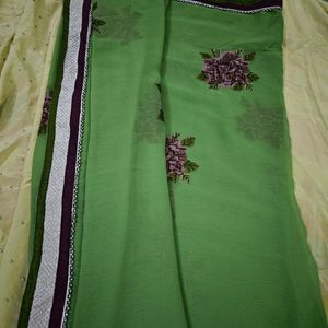 Olive Colour Saree For Daily Purpose