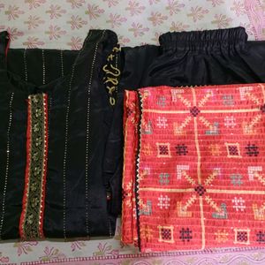 New Black Suit With Pajama And Dupatta